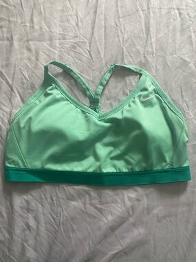Nike Mint Green Racerback Sports Bra with Deep Band